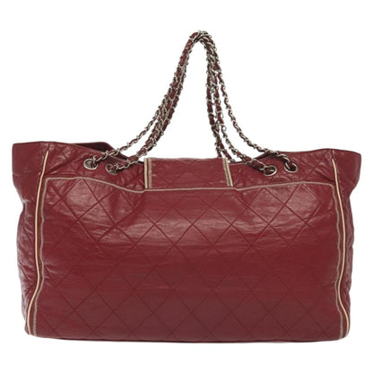 Chanel Vintage Reissue Chain Shopping Tote Leather, RED, LEATHER, Tote bag