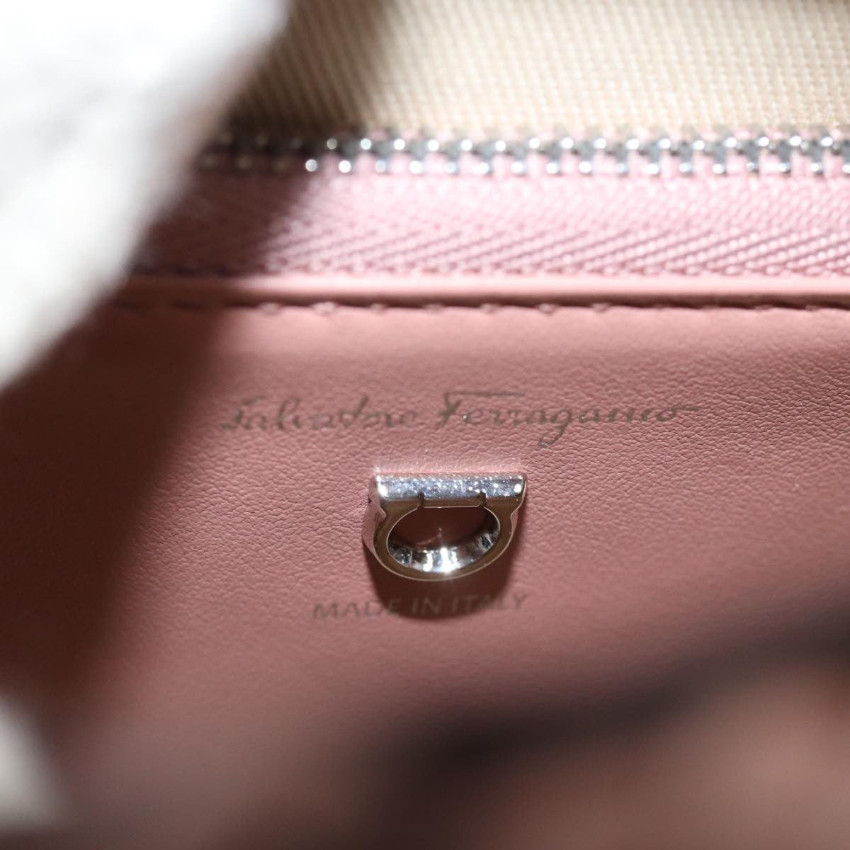 Salvatore Ferragamo Boxyz Top Handle Bag Woven Leather, PINK, LEATHER, Shoulder bag