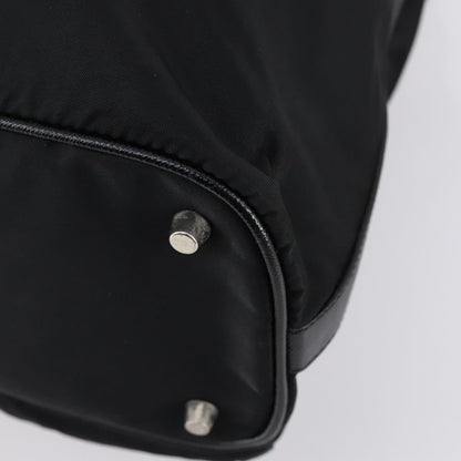 Prada Double Pocket Shoulder Bag Tessuto, BLACK, NYLON, Shoulder bag