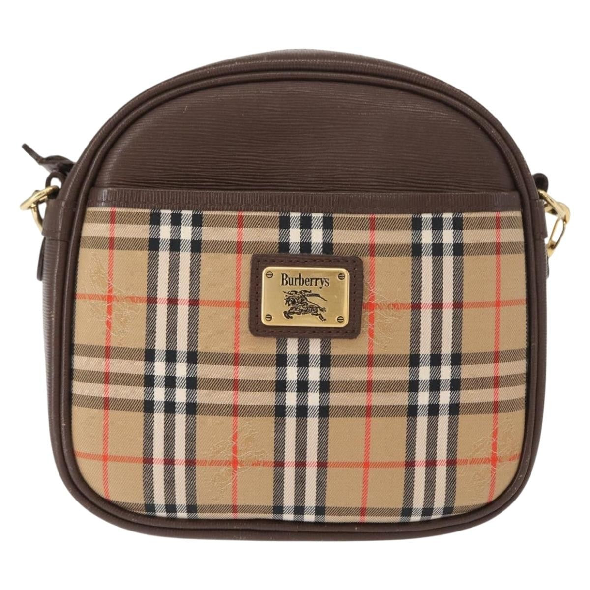 Burberry Nova check Shoulder bag Canvas, BEIGE, CANVAS, Shoulder bag
