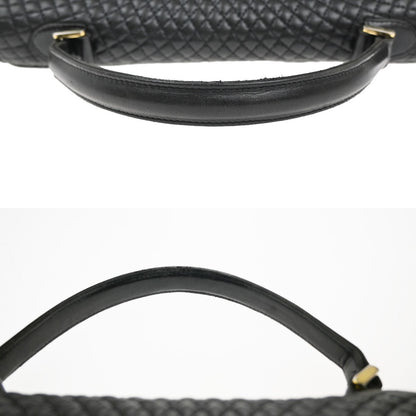 Bally Vintage Handbag Quilted Leather, BLACK, LEATHER, Handbag