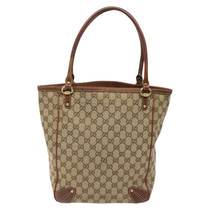 Gucci Vintage tote Leather, BEIGE, CANVAS, Tote bag