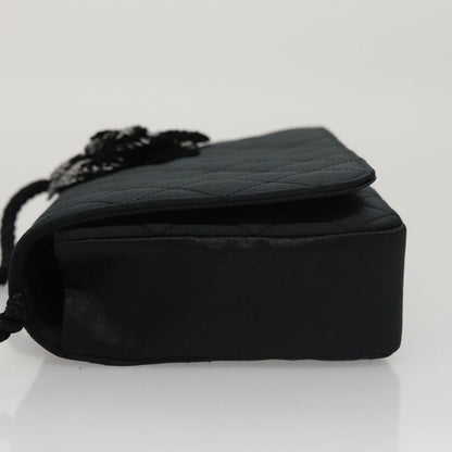 Chanel Camellia Charms Wallet on Chain Silk, BLACK, SATIN, Wallets