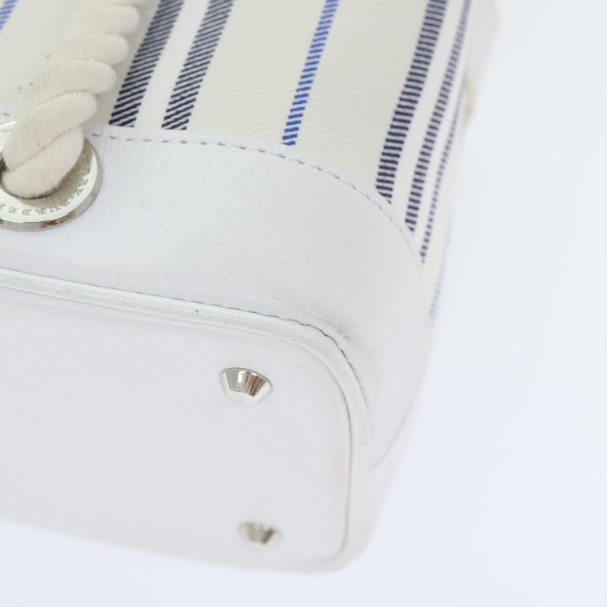 Burberry Vintage Handbag Canvas, WHITE, CANVAS, Handbag