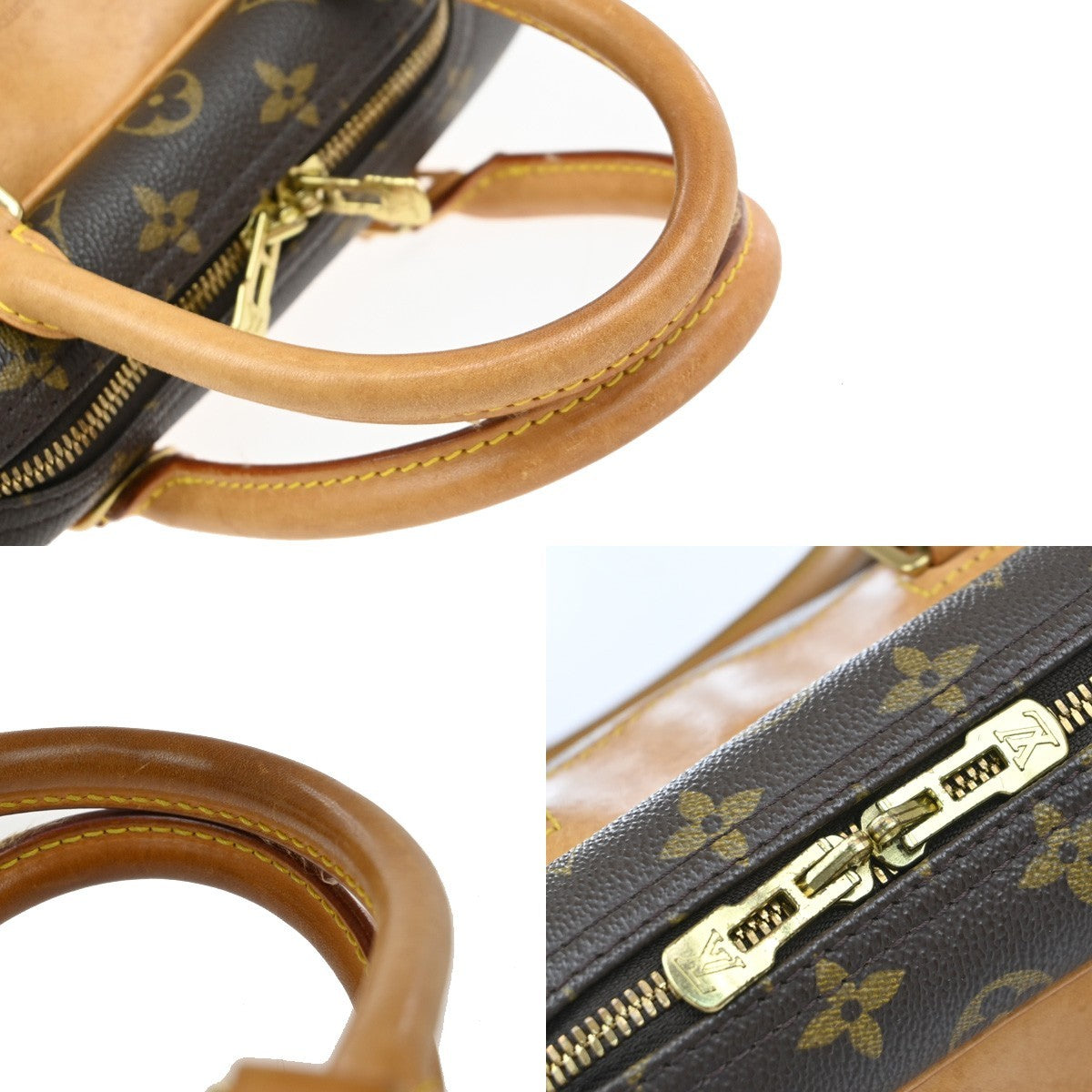 Louis Vuitton Deauville Handbag Monogram Canvas, BROWN, CANVAS, Handbag