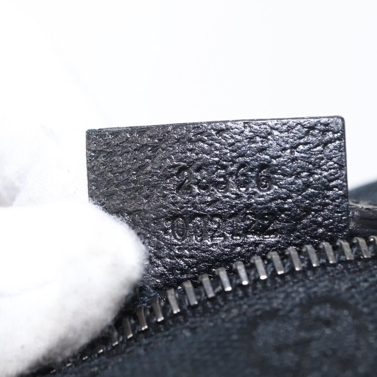 Gucci Vintage Double Belt Bag GG Canvas with Leather, BLACK, CANVAS, Clutche & pouche