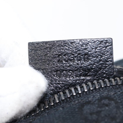 Gucci Vintage Double Belt Bag GG Canvas with Leather, BLACK, CANVAS, Clutche & pouche