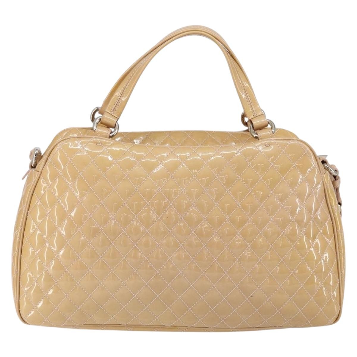 Salvatore Ferragamo Vala Handbag Patent leather, BEIGE, PATENT_LEATHER, Handbag