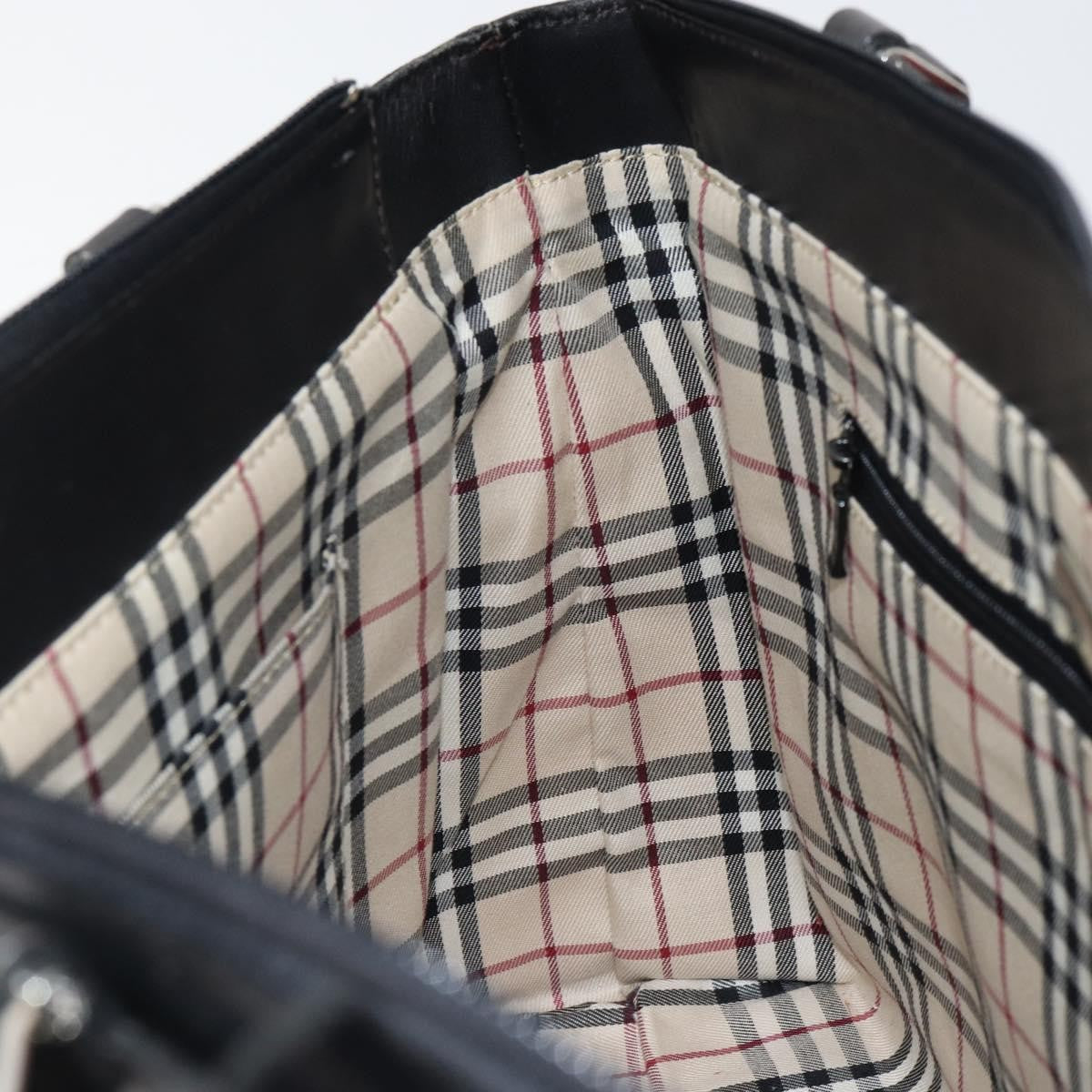 Burberry Handle Tote Leather, BLACK, LEATHER, Tote bag