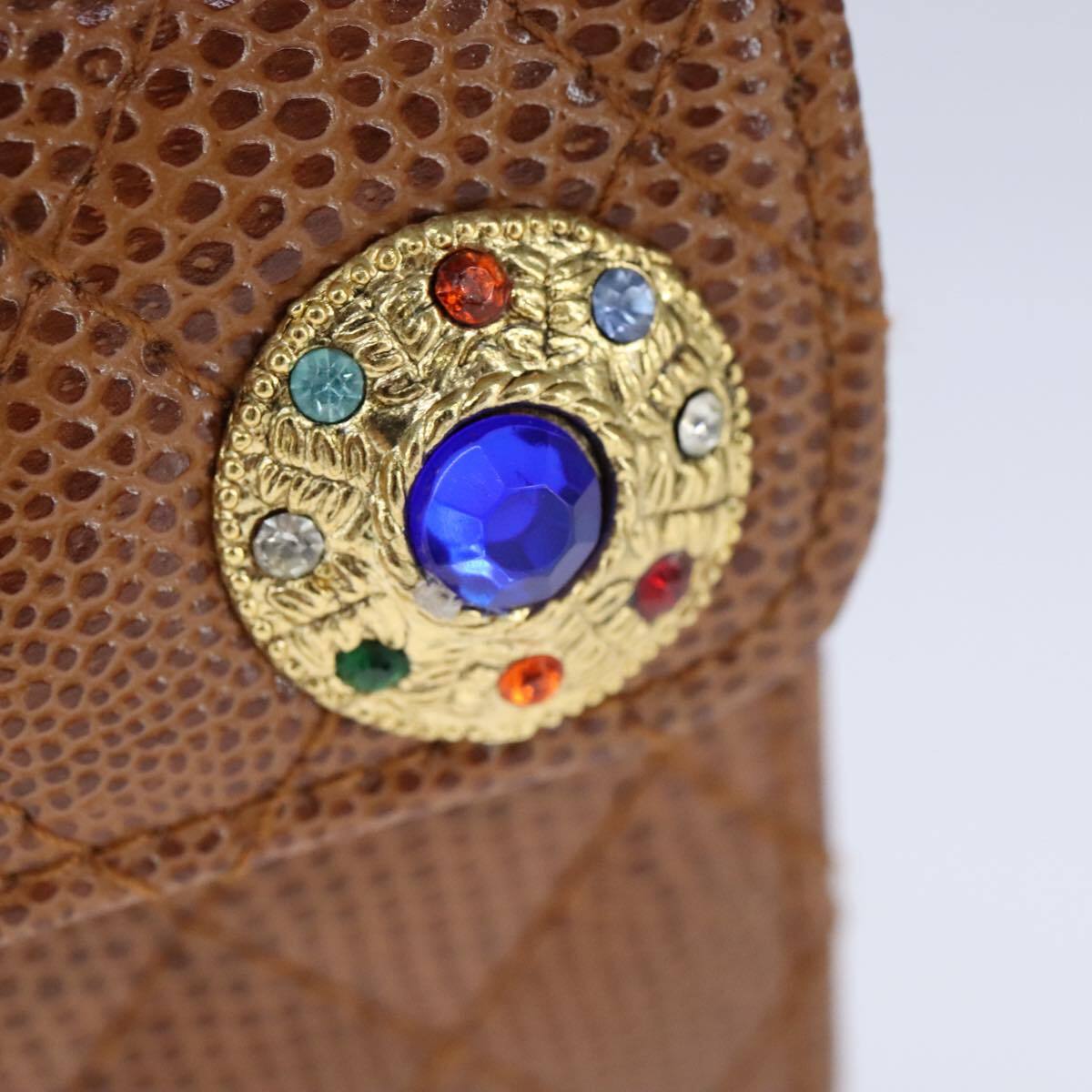 Fendi Vanity Clutch Leather, BROWN, LEATHER, Handbag