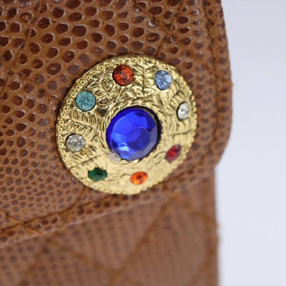 Fendi Vanity Clutch Leather, BROWN, LEATHER, Handbag