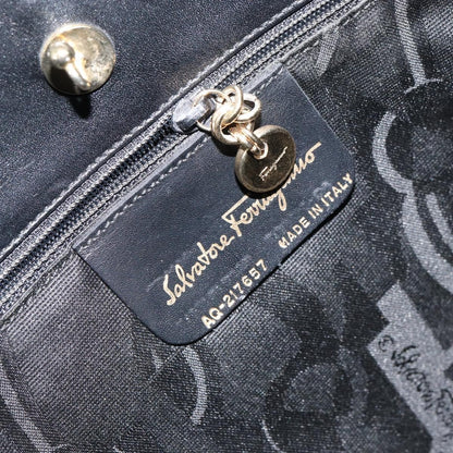 Salvatore Ferragamo Vintage Gancini Hobo Leather, BLACK, LEATHER, Shoulder bag