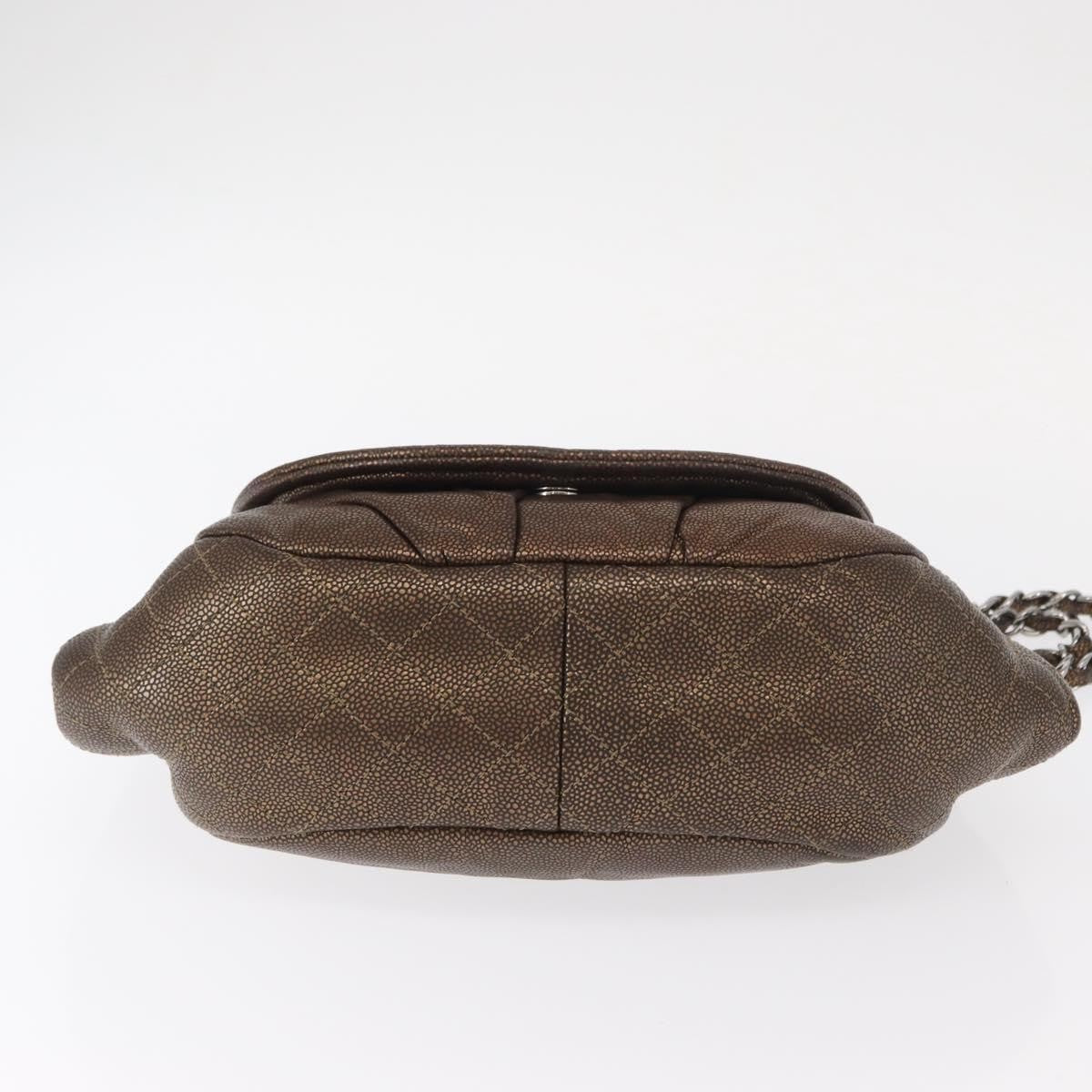 Chanel Timeless Half Moon Flap Bag Caviar, BROWN, LEATHER, Shoulder bag