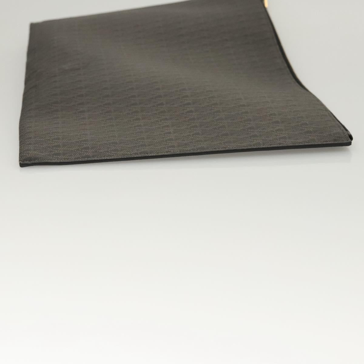 Saint Laurent Zip Pouch Monogram Canvas, BROWN, PVC, Clutche & pouche