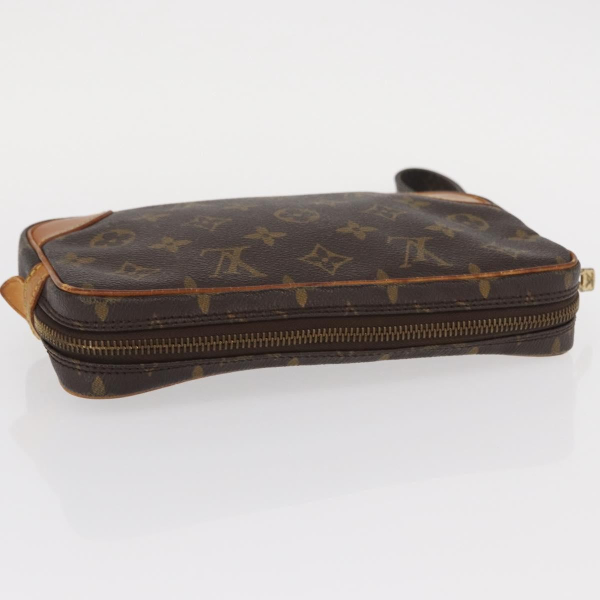 Louis Vuitton Marly Dragonne Clutch Monogram Canvas, BROWN, CANVAS, Clutche & pouche
