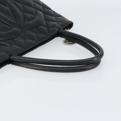 Chanel Medallion Tote Quilted Caviar, BLACK, LEATHER, Tote bag