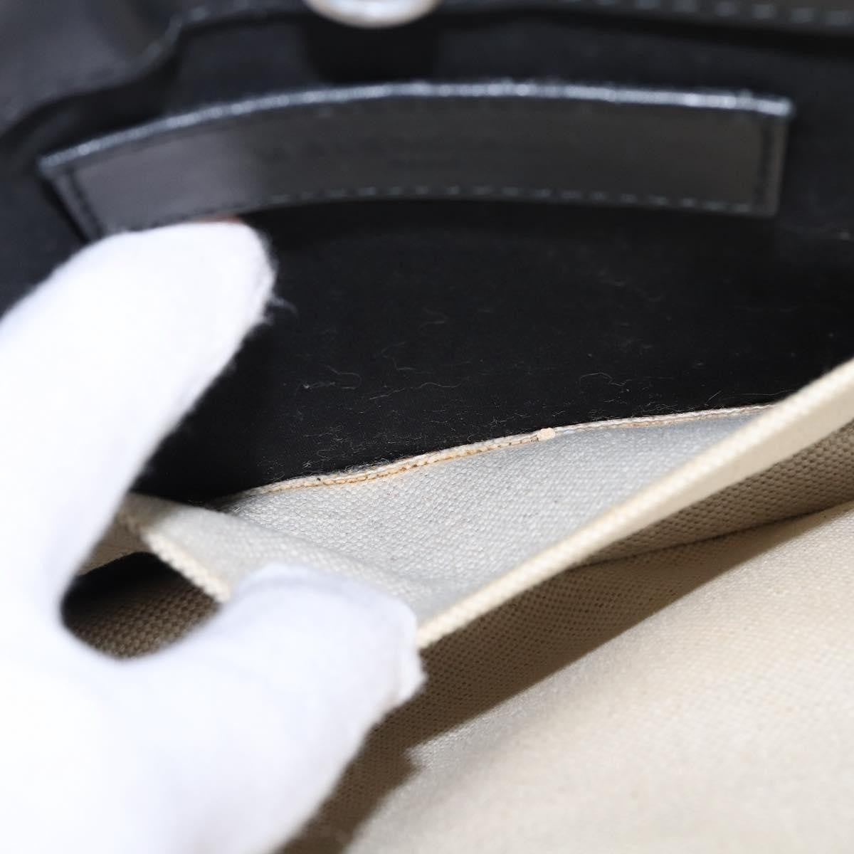 Balenciaga Navy Pochette Canvas and Leather, WHITE, CANVAS, Clutche & pouche