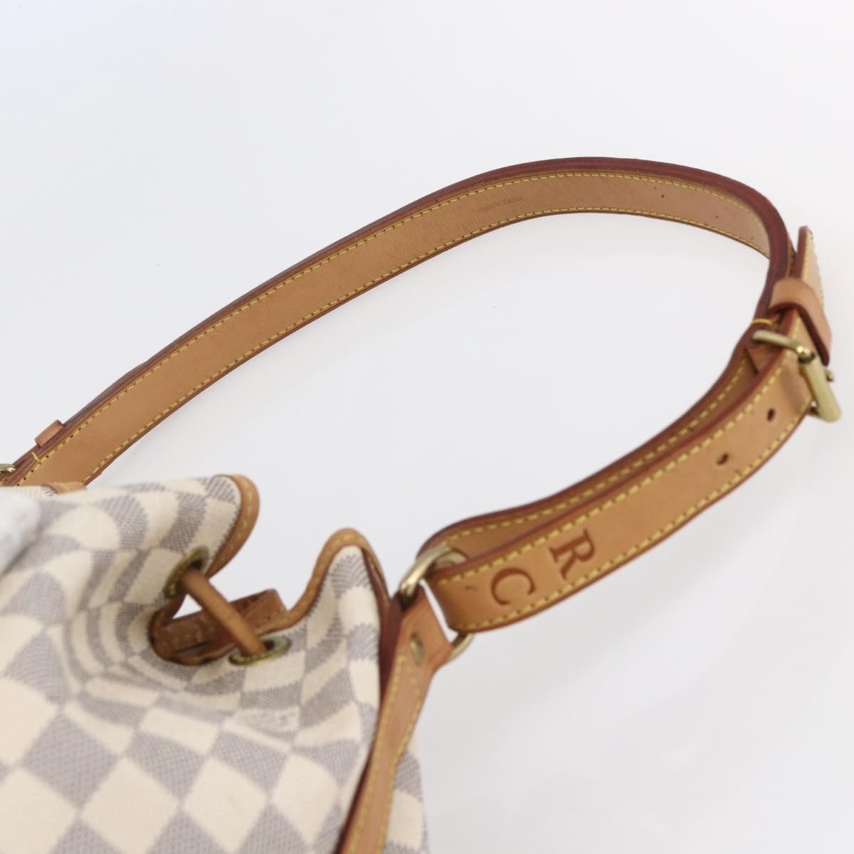 Louis Vuitton Noe Handbag Damier, WHITE, CANVAS, Shoulder bag