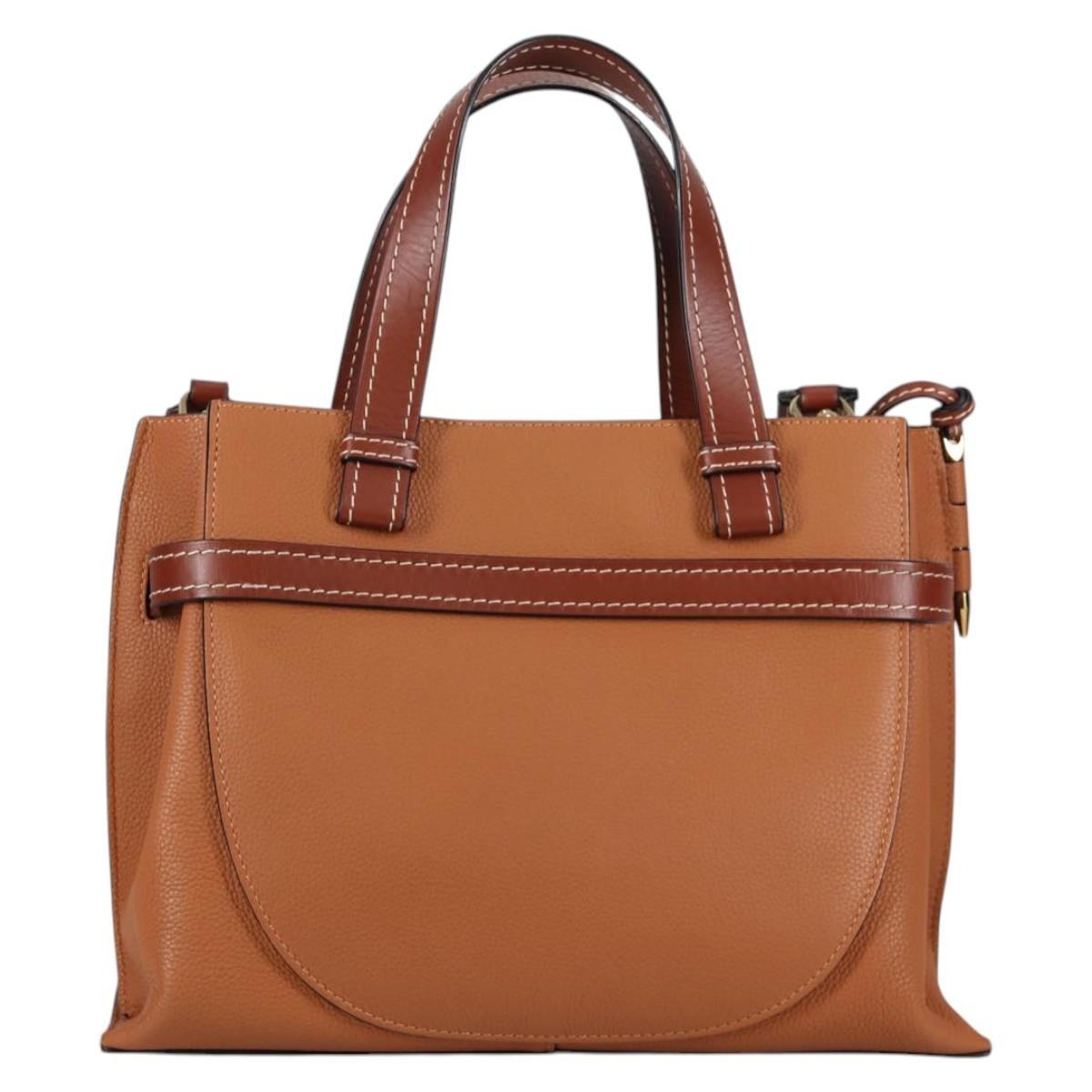 Loewe Gate Tote Leather, BROWN, LEATHER, Tote bag