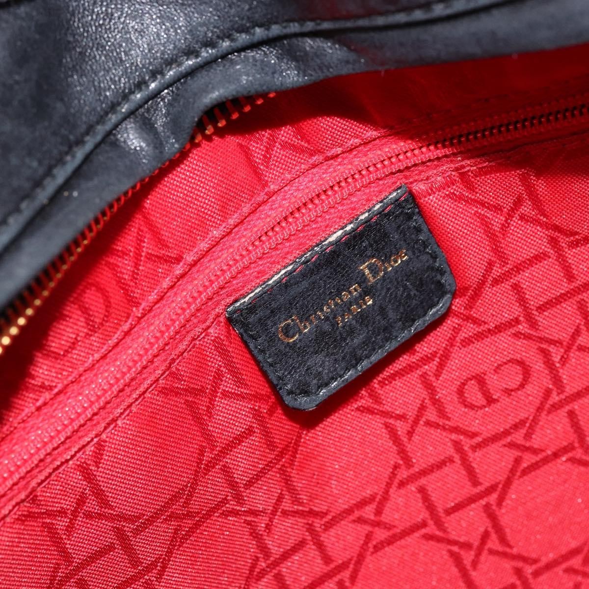 Christian Dior Vintage Lady Dior Bag Cannage Quilt Lambskin, BLACK, LEATHER, Handbag