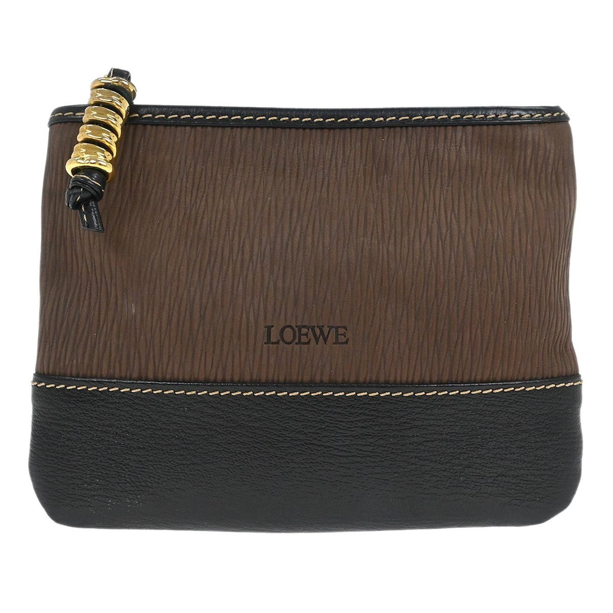 Loewe Velazquez Clutch Bag Leather, Brown, Leather, Clutch