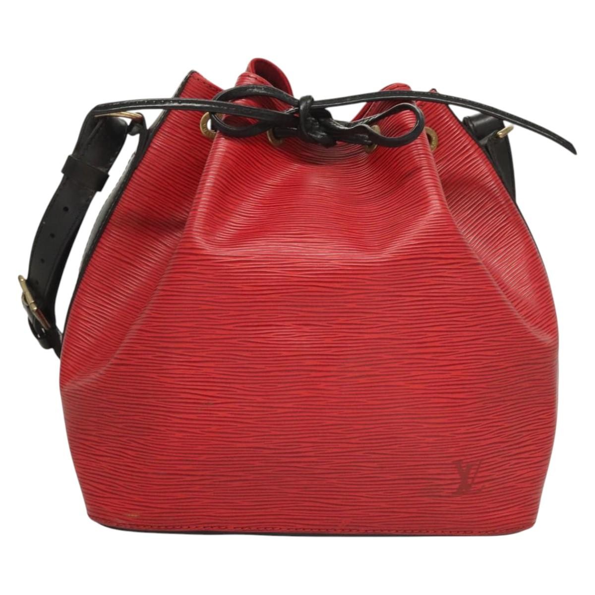 Louis Vuitton Petit Noe Handbag Two Tone Epi Leather, RED, LEATHER, Handbag