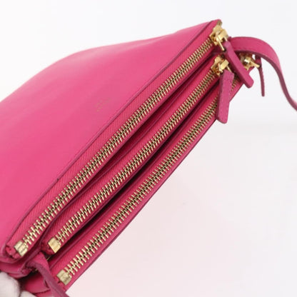 Celine Trio Crossbody Bag Leather, PINK, LEATHER, Shoulder bag