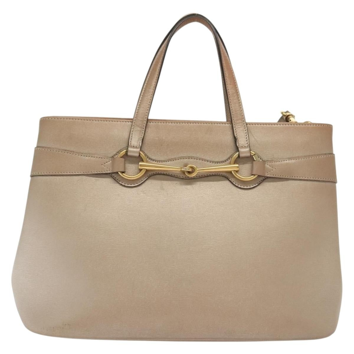Gucci Bright Bit Convertible Tote Leather, GOLD, LEATHER, Tote bag