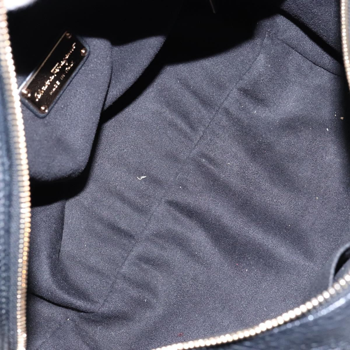 Salvatore Ferragamo Gancini handbag Leather, BLACK, LEATHER, Handbag