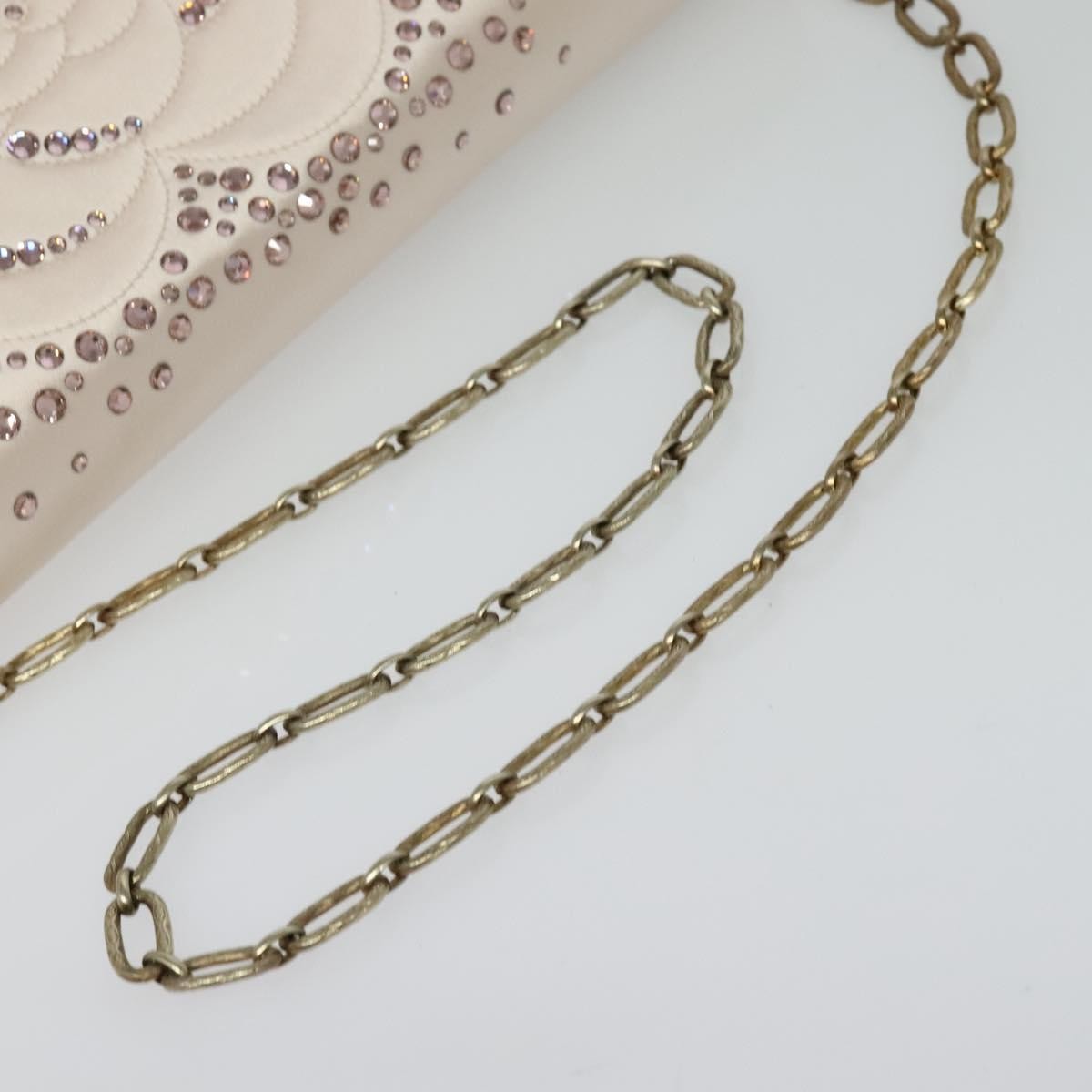 Chanel Camellia Diamante Convertible Clutch Crystal Embellished Satin, PINK, SATIN, Shoulder bag