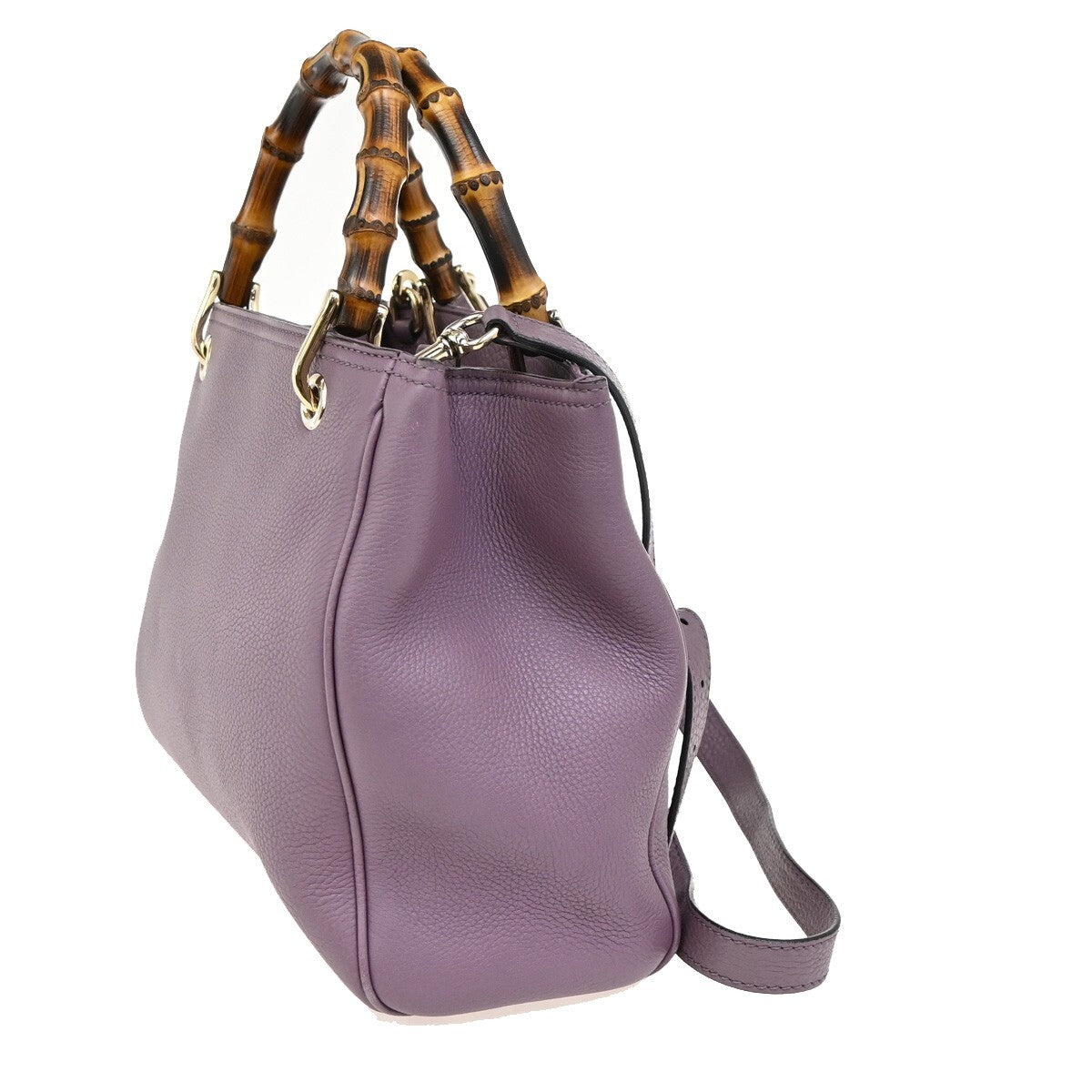 Gucci Bamboo shopper bag Leather, PURPLE, LEATHER, Tote bag