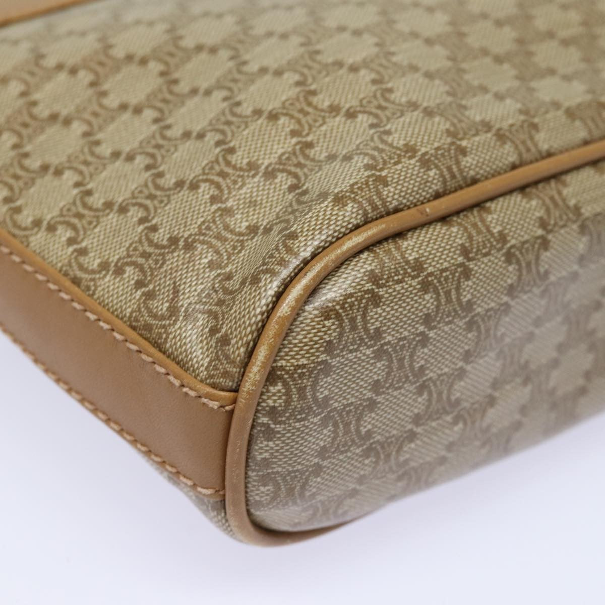 Celine Macadam Shoulder Bag Canvas, BEIGE, CANVAS, Shoulder bag