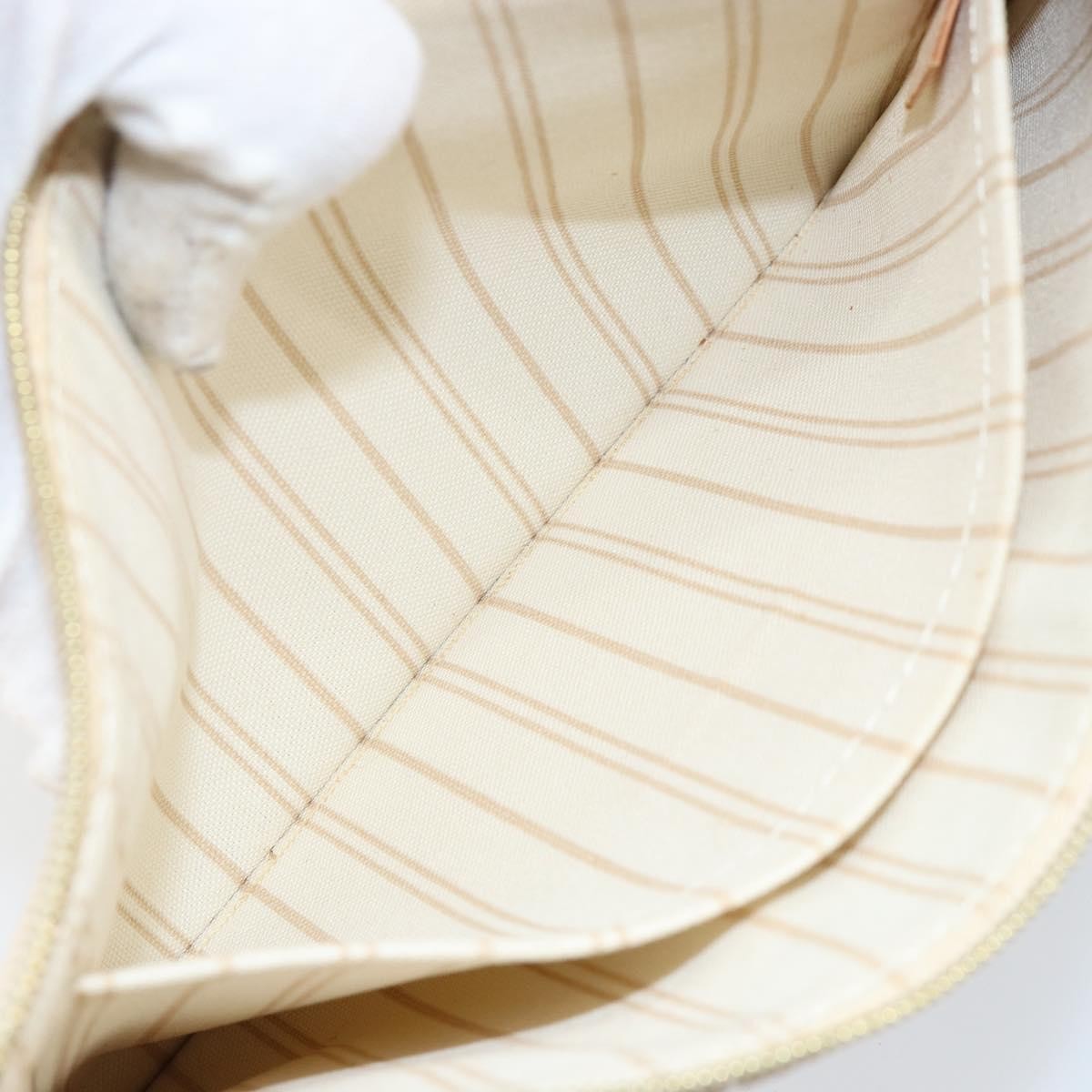 Louis Vuitton Neverfull Pochette Damier, BEIGE, CANVAS, Clutche & pouche