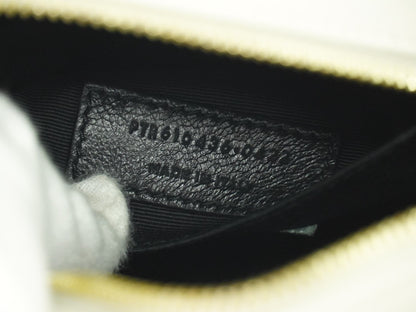 Saint Laurent Vinyle Round Camera Bag Matelasse Chevron Leather, WHITE, LEATHER, Crossbody bag