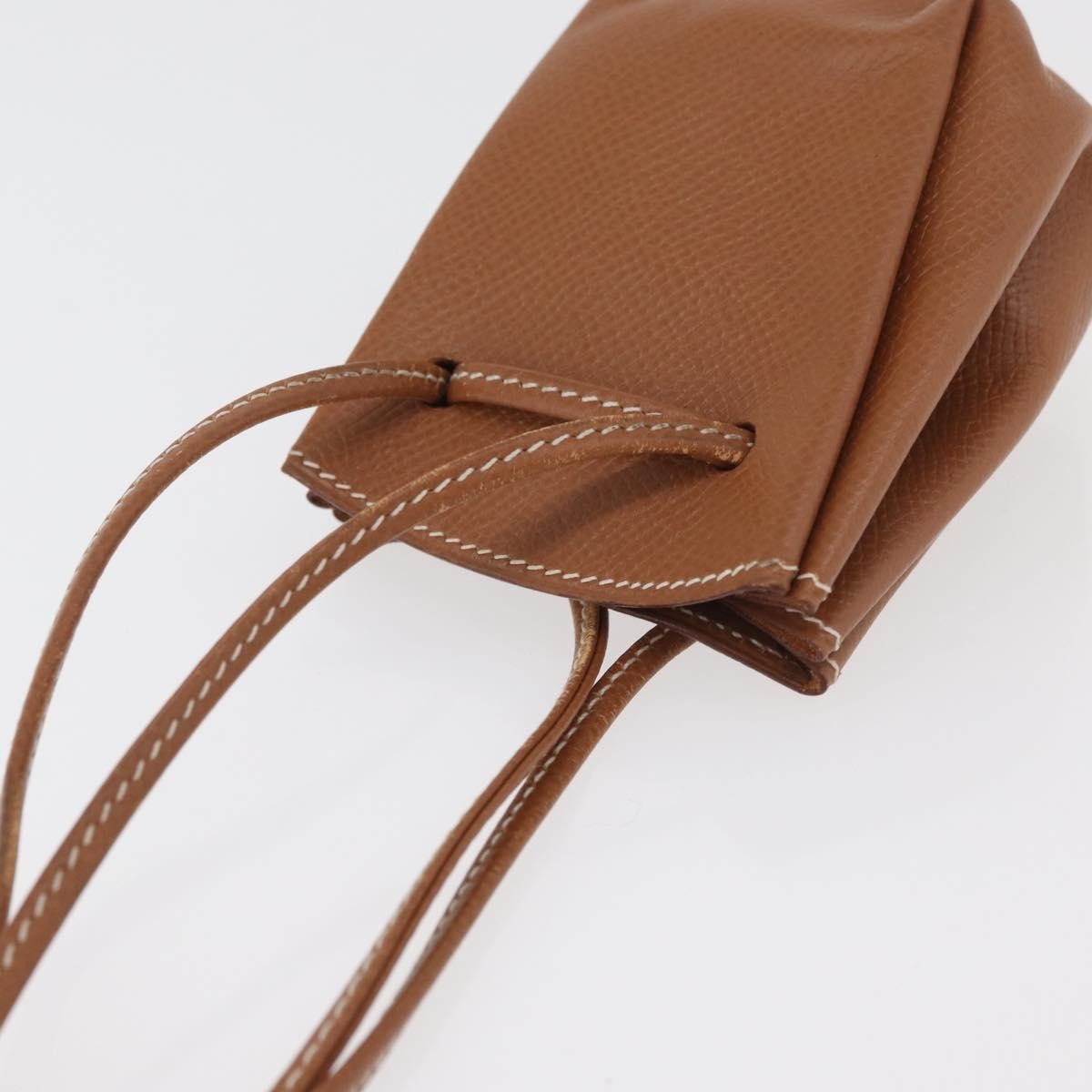 Hermes Vespa Pouch Leather, Brown, Leather, Clutch