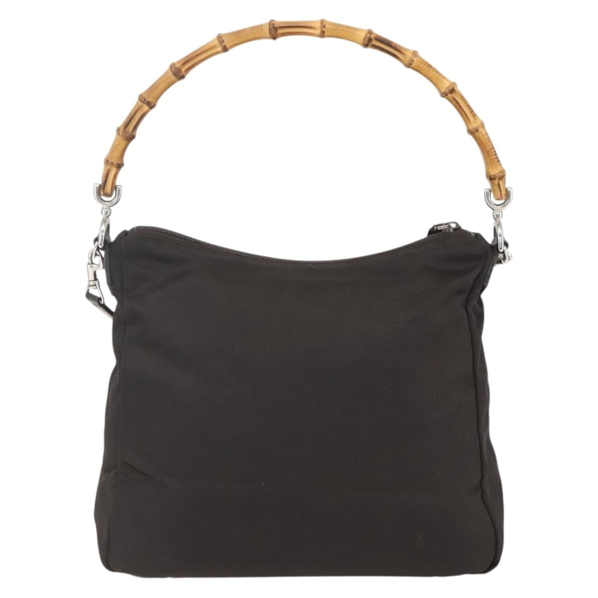 Gucci Vintage Handbag Nylon, BROWN, NYLON, Handbag