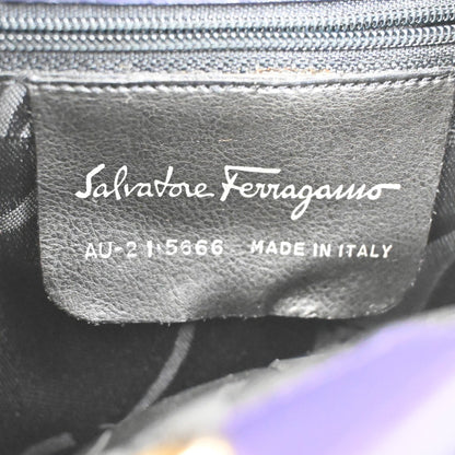 Salvatore Ferragamo Vara Chain Backpack Canvas, Purple, Canvas, Backpack