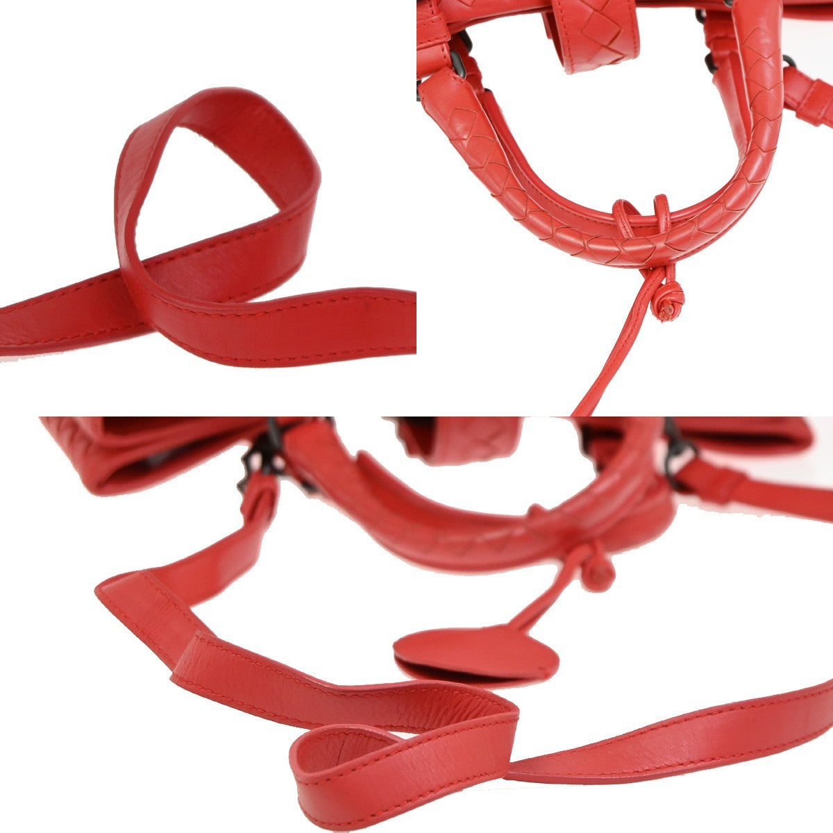 Bottega Veneta Roma Bag Intrecciato Nappa, RED, LEATHER, Handbag