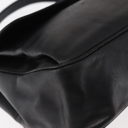 Celine Circle logo Leather, BLACK, LEATHER, Shoulder bag