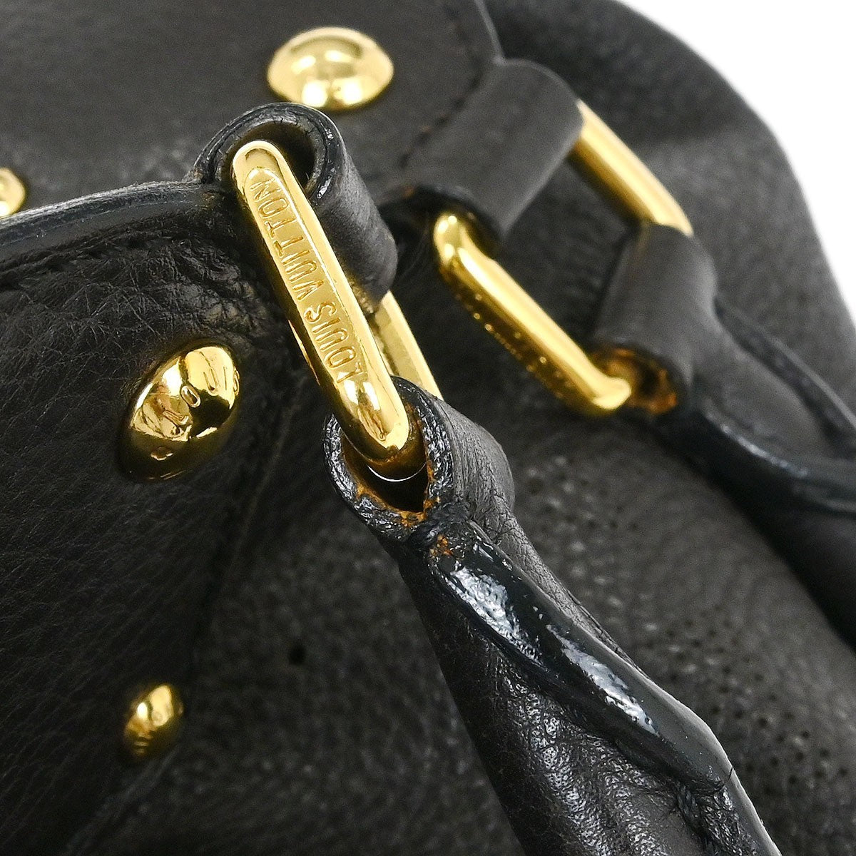 Louis Vuitton L Hobo Mahina Leather, BROWN, LEATHER, Handbag