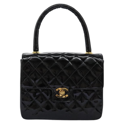 Chanel CC Turnlock Top Handle Flap Bag Patent leather, BLACK, PATENT_LEATHER, Handbag