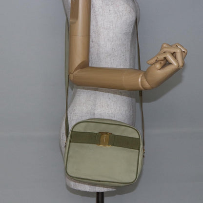 Salvatore Ferragamo Vala Shoulder Bag Suede, GREEN, SUEDE, Shoulder bag