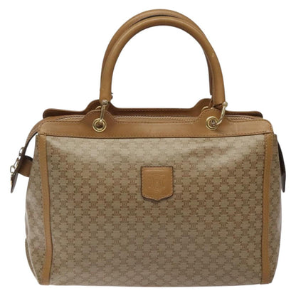 Celine Macadam Handbag Macadam with leather, BEIGE, CANVAS, Handbag
