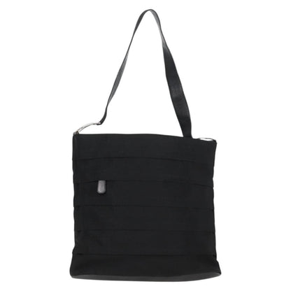 Salvatore Ferragamo Vala Shoulder Bag Nylon, BLACK, CANVAS, Shoulder bag