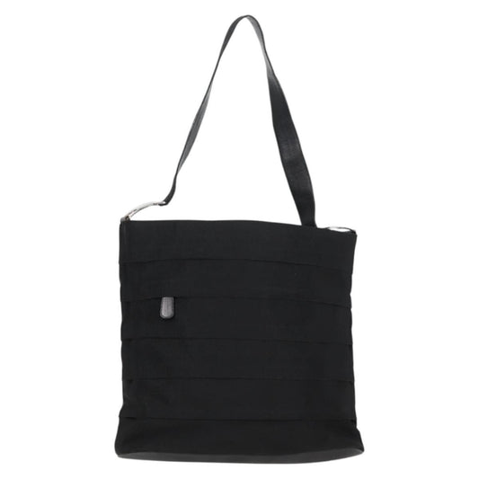 Salvatore Ferragamo Vala Shoulder Bag Nylon, BLACK, CANVAS, Shoulder bag