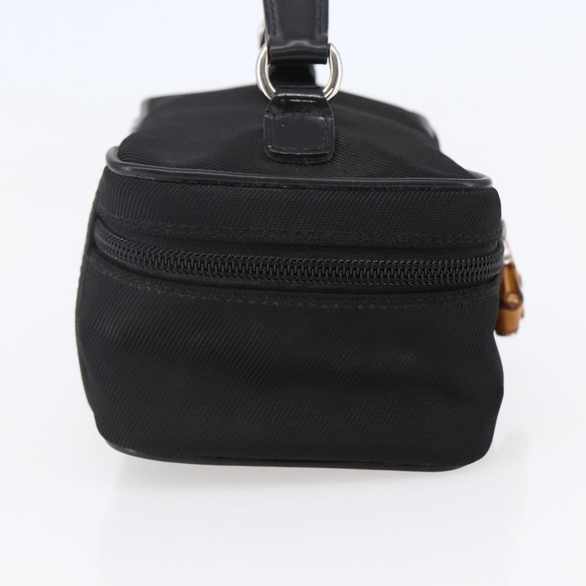 Gucci Vintage Bamboo Vanity Case Nylon, Black, Nylon, Handbag