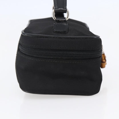 Gucci Vintage Bamboo Vanity Case Nylon, Black, Nylon, Handbag