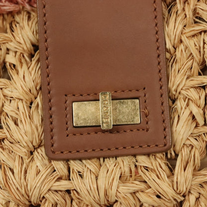 Chanel Mademoiselle Lock Tote Woven Straw, BEIGE, LEATHER, Shoulder bag