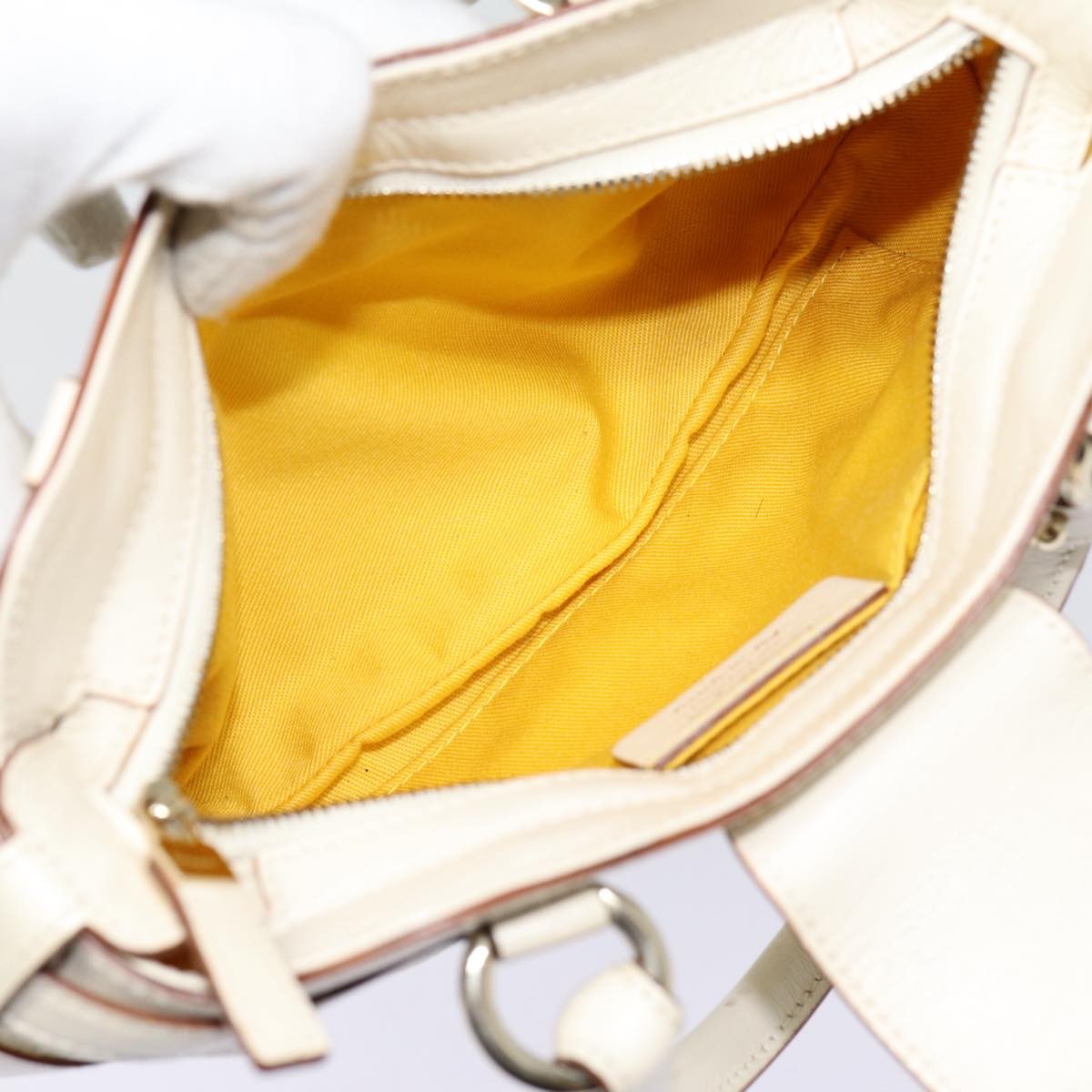 Salvatore Ferragamo Marisa Satchel Leather, WHITE, LEATHER, Handbag