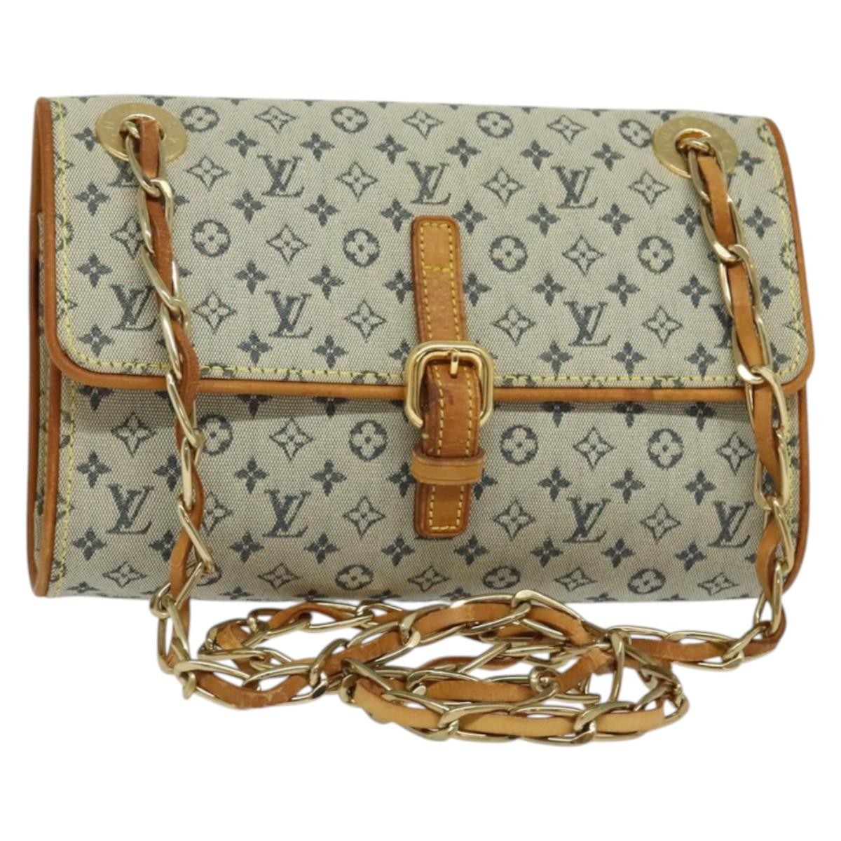 Louis Vuitton Camille Messenger Bag Mini Lin, BLUE, CANVAS, Crossbody bag